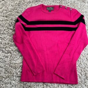 Lauren Ralph Lauren Pink and Black Long Sleeve Top